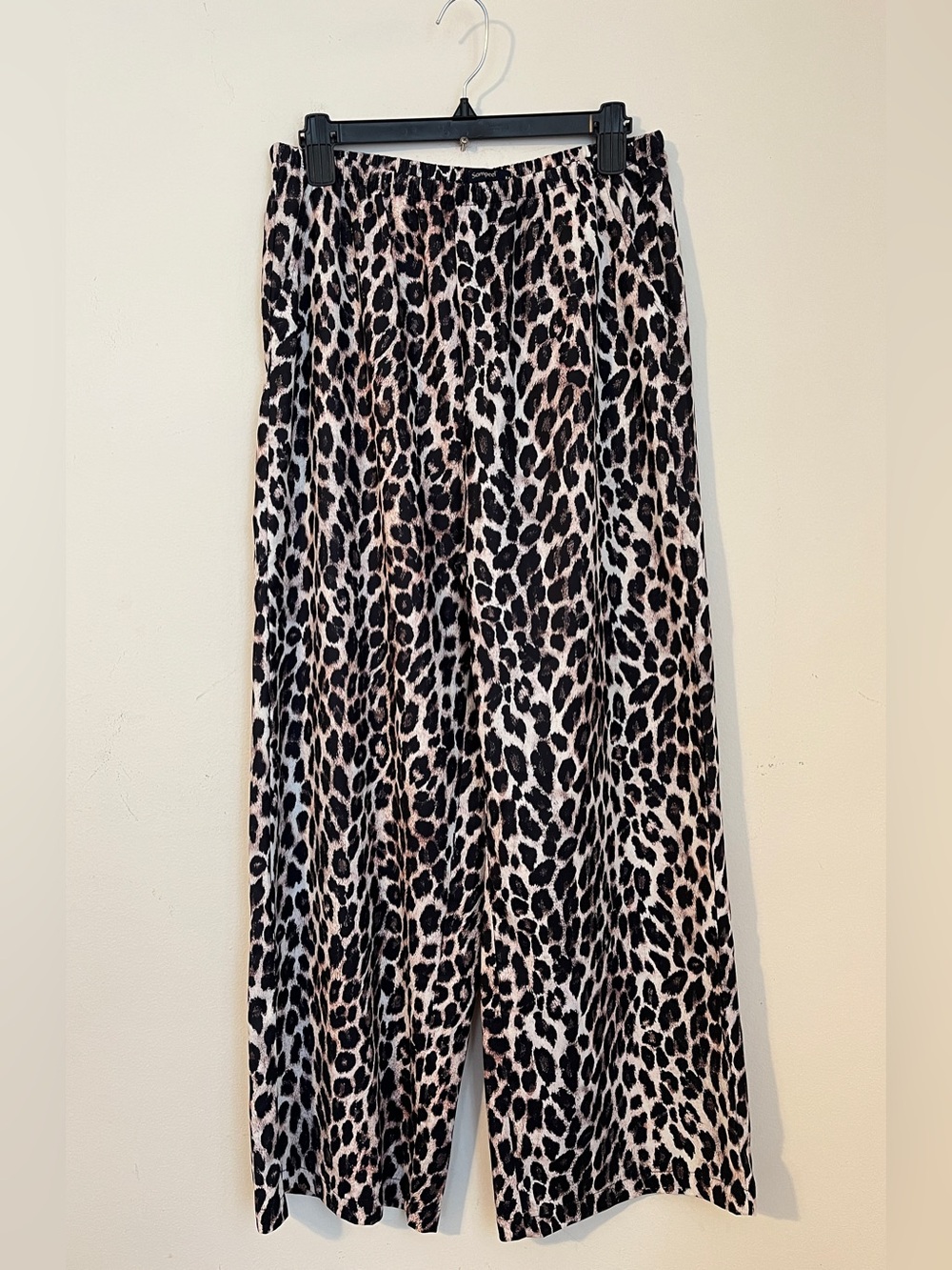 Sampeel wide leg Pants Leopard Print  with Elastic Waist size M Lightweight